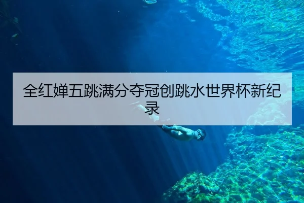 全红婵五跳满分夺冠创跳水世界杯新纪录